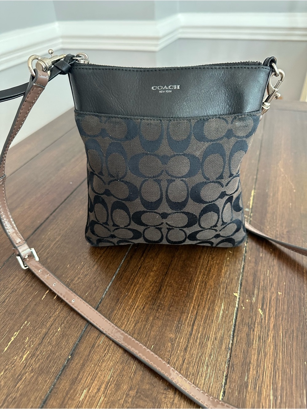 Coach signature logo cross body bag